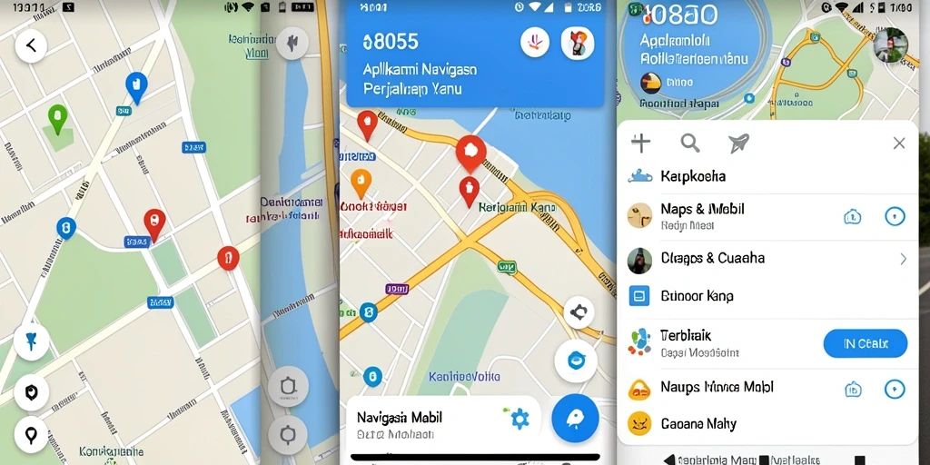 Screenshot aplikasi Navigasi Mobil 8055 menampilkan antarmuka yang intuitif dan informatif.