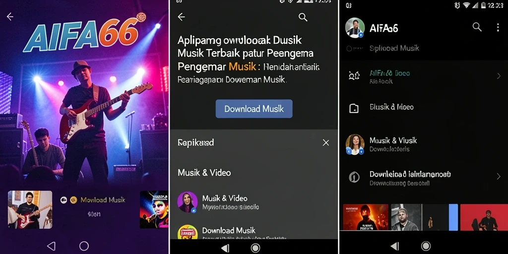 Tampilan antarmuka AIFA66 yang sederhana dan fungsional untuk Download Musik.