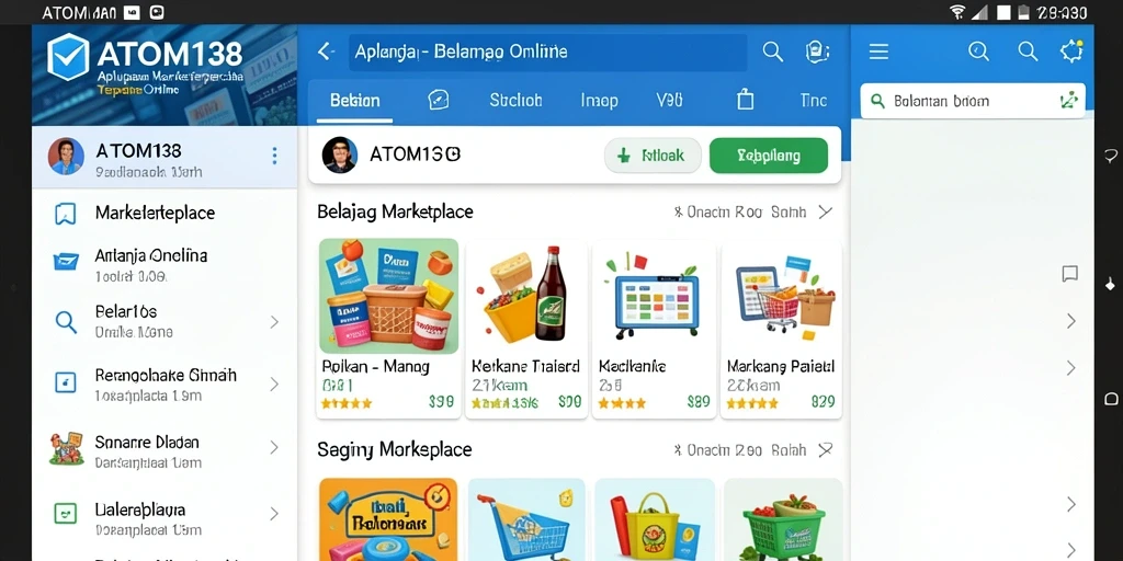 Tampilan antarmuka aplikasi ATOM138 yang menarik dan mudah digunakan.