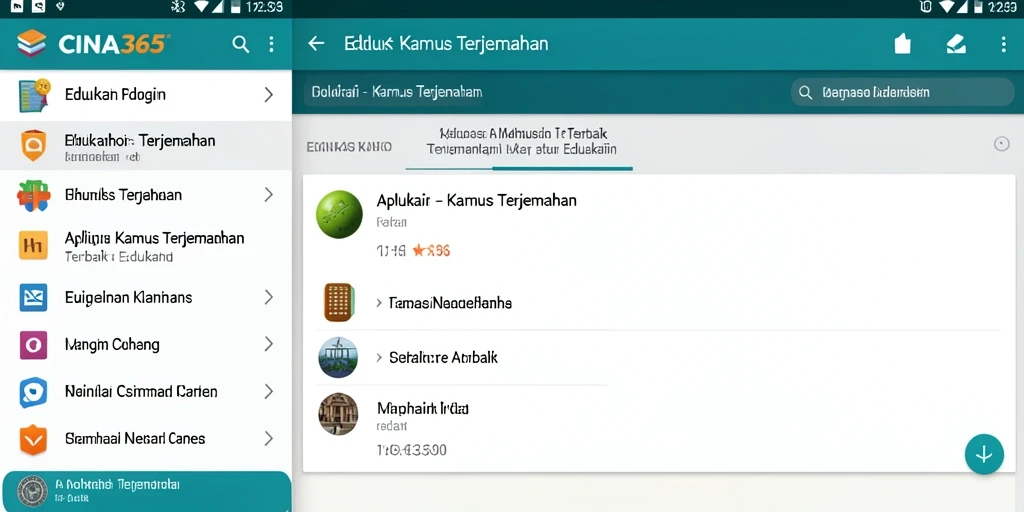 Tampilan antarmuka CINA365 yang intuitif dan menarik.