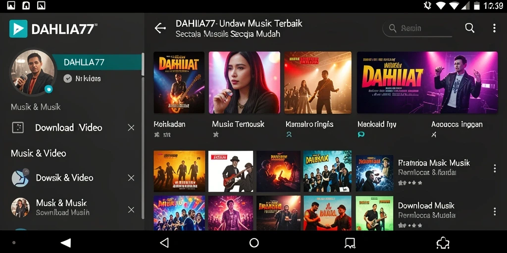 Antarmuka DAHLIA77 dengan fitur Download Musik yang menarik