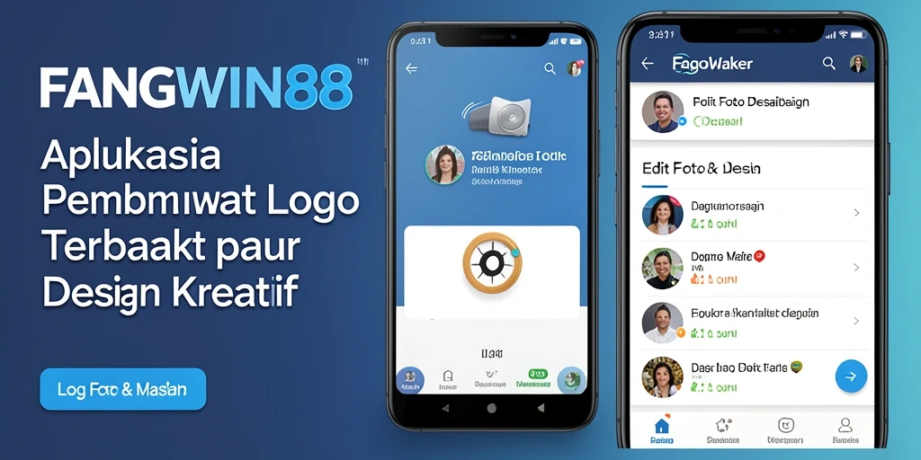 Antarmuka intuitif aplikasi FANGWIN88 untuk pembuatan logo.