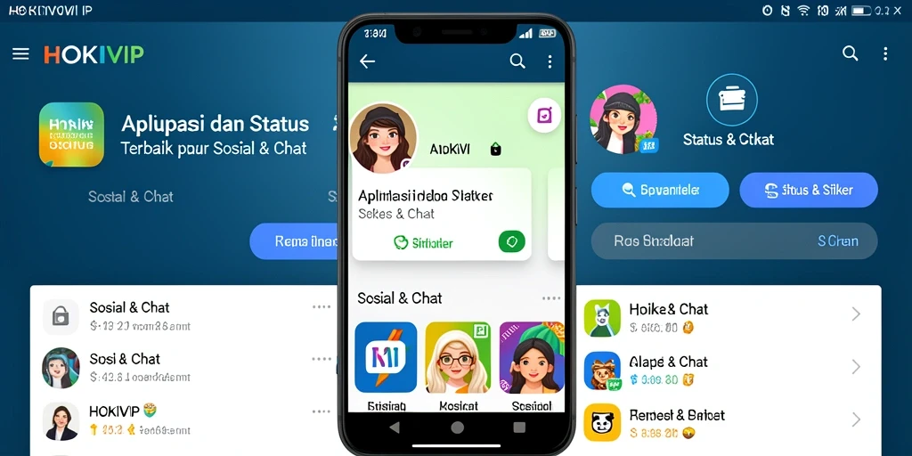 Antarmuka HOKIVIP yang menarik dan fungsional untuk Status & Stiker.