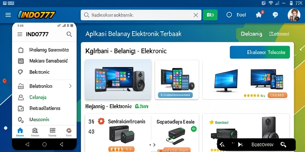 Tampilan antarmuka intuitif aplikasi INDO777 untuk belanja elektronik.