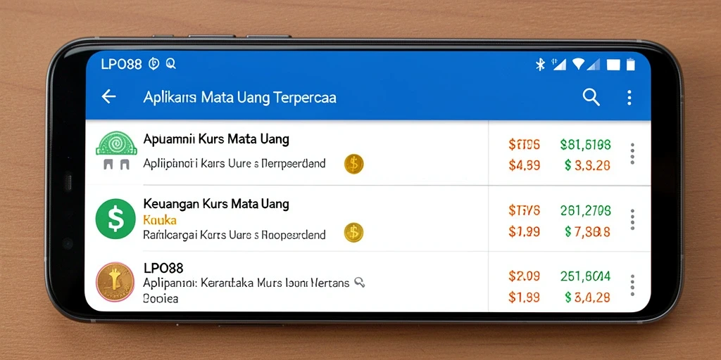 Tampilan antarmuka LPO88 menampilkan grafik dan nilai tukar mata uang.