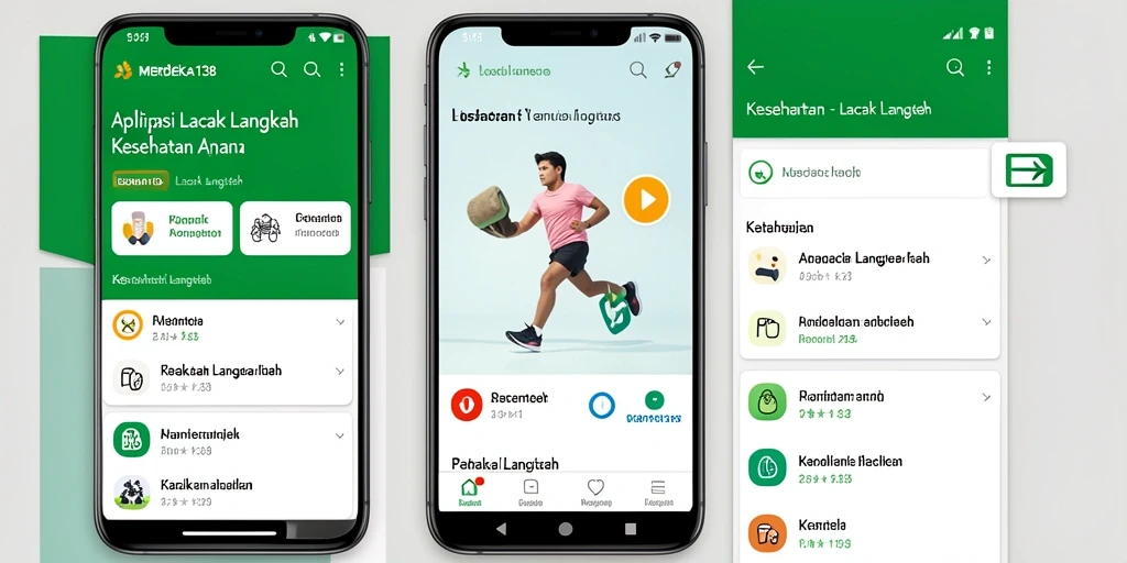 Antarmuka menarik aplikasi Lacak Langkah MERDEKA138.