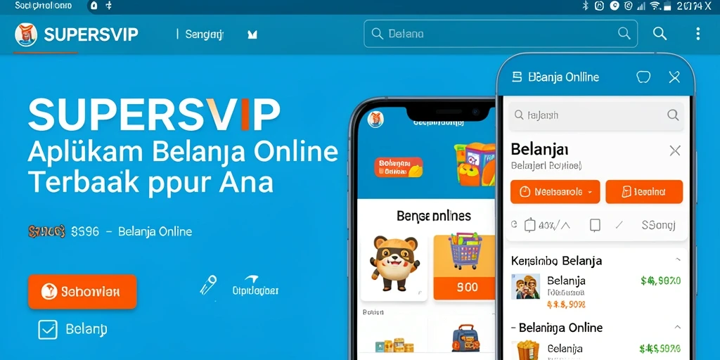 Tampilan antarmuka aplikasi SUPERSVIP yang user-friendly untuk Belanja Online.