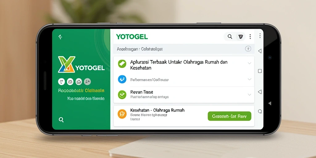 Antarmuka pengguna YOTOGEL untuk latihan kesehatan di rumah.